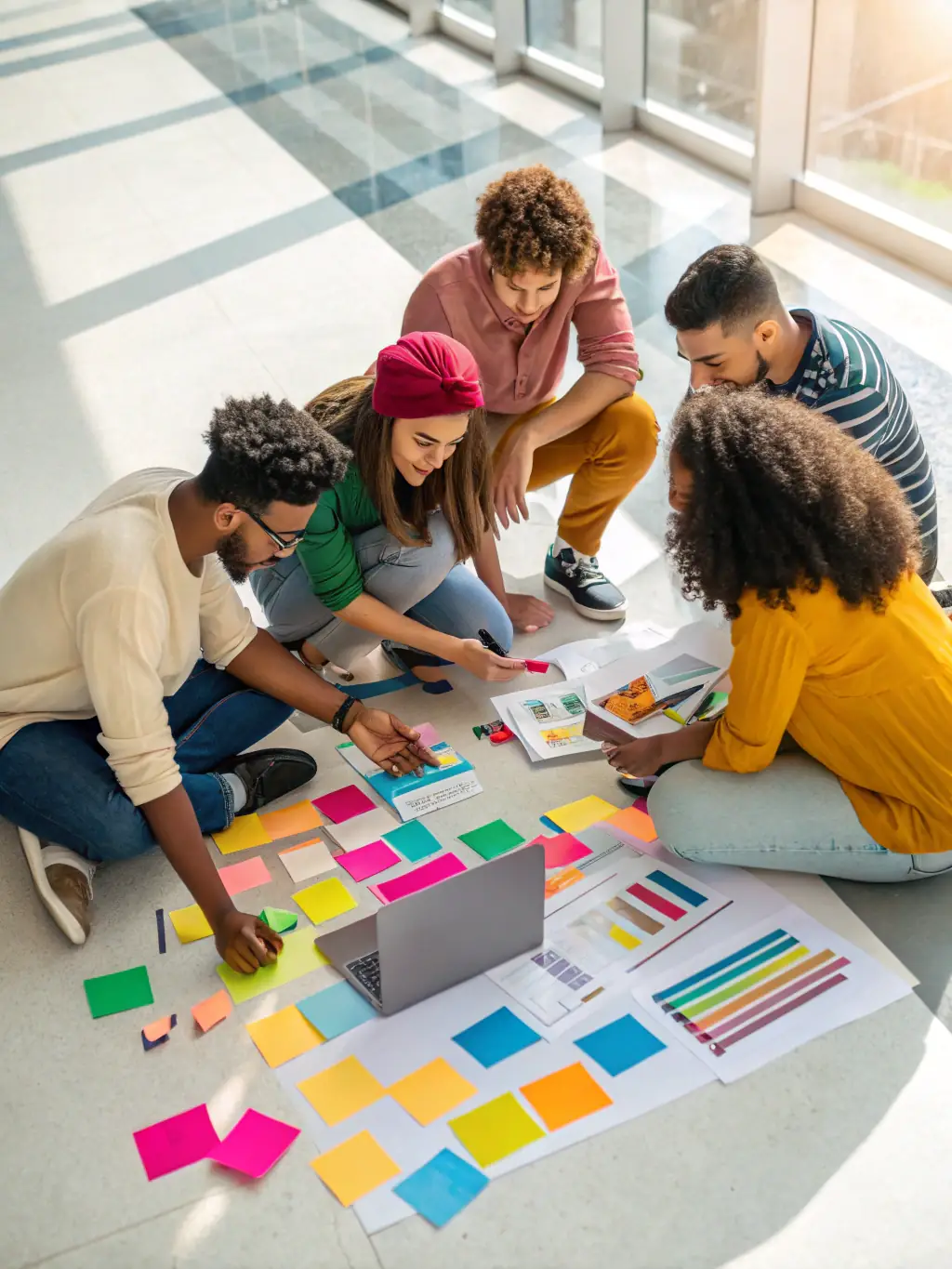 A photo of a workshop session where artists are actively participating in a mentorship program, with a focus on collaboration and skill development, reflecting IMPASSYSTEM's commitment to artist growth.